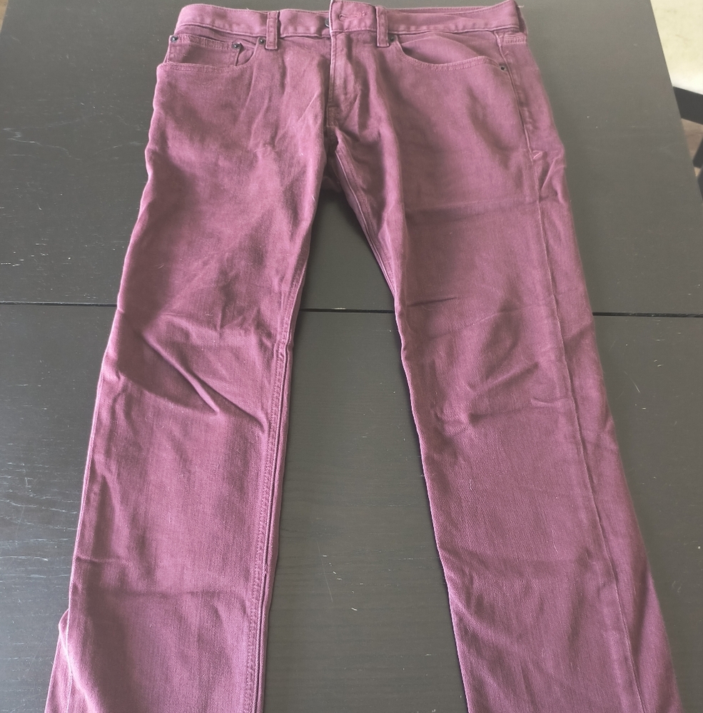 Express Jeans 31x30 Slim Stretch Garment Dyed Purple